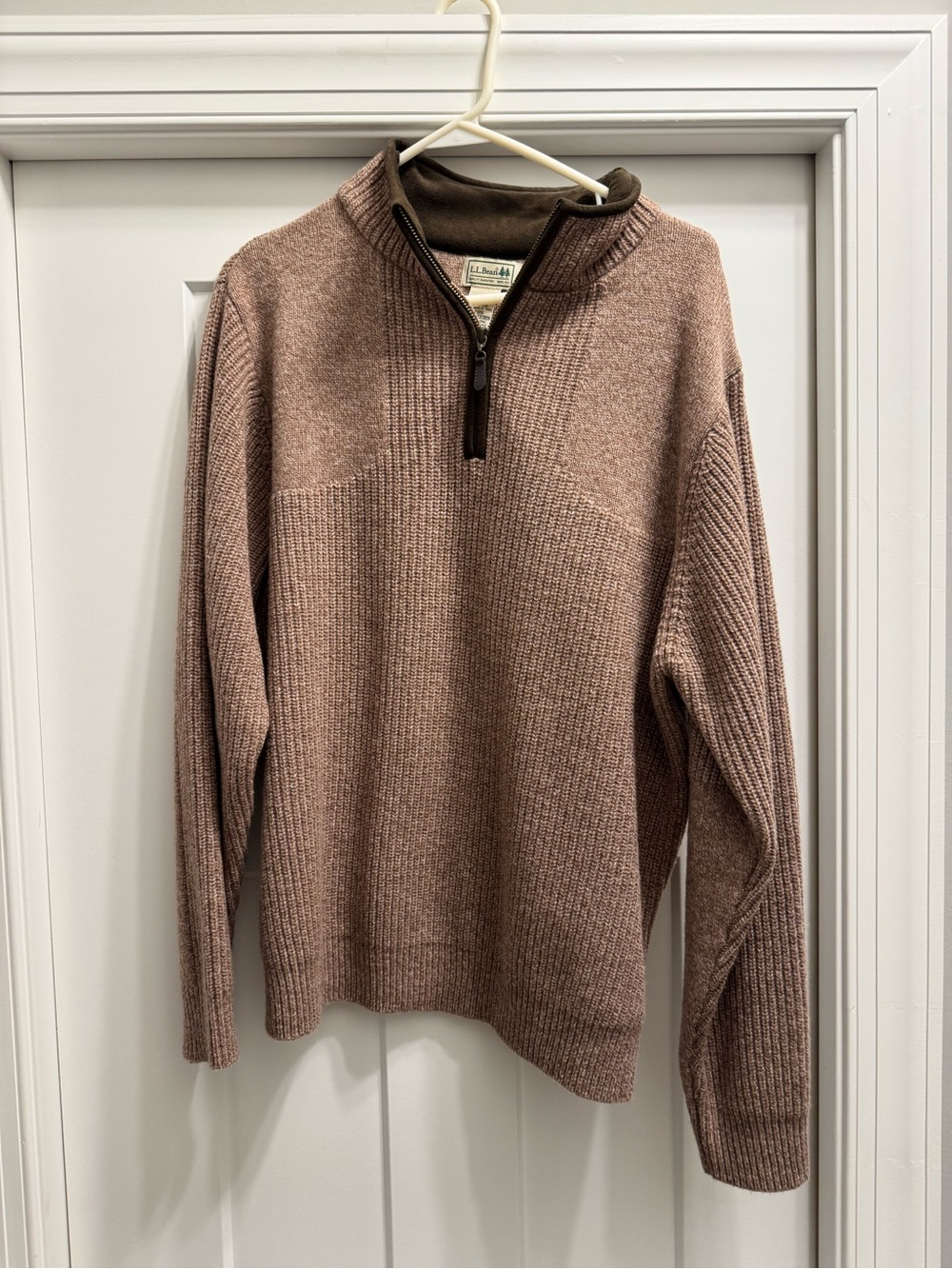 L.L. Bean Men's Zip Mock-Neck Sweater in Brown